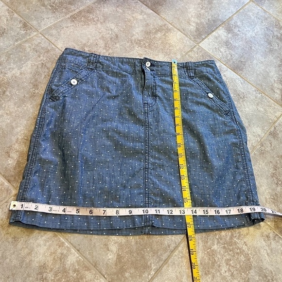 Tommy Hilfiger Chambray Polka Dot Blue White Cotton Mini Skirt High Rise 8 - Picture 5 of 9